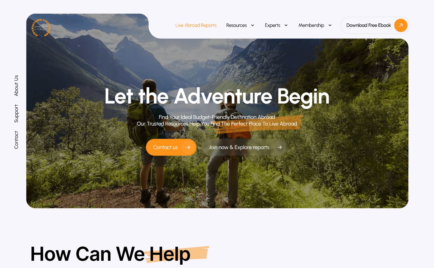 Adventure Freaks - Comprehensive travel destination platform helping users find budget-friendly places to live abroad through personalized questionnaires and expert recommendations.